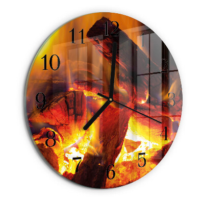 Reloj de pared redondo Fuego