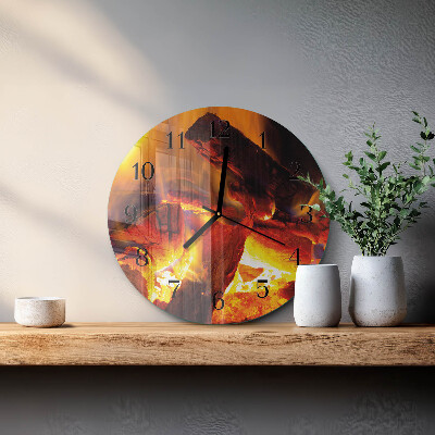 Reloj de pared redondo Fuego