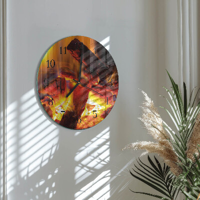Reloj de pared redondo Fuego