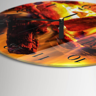 Reloj de pared redondo Fuego