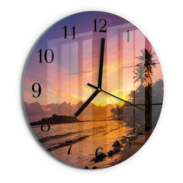 Reloj de pared redondo Atardecer