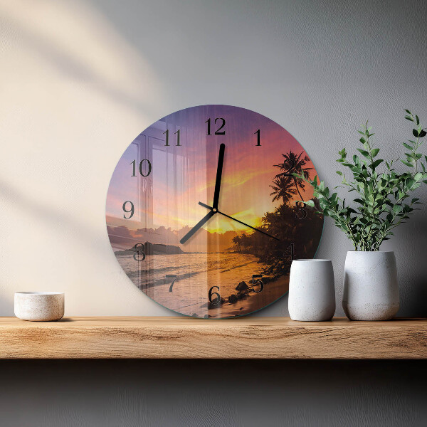 Reloj de pared redondo Atardecer