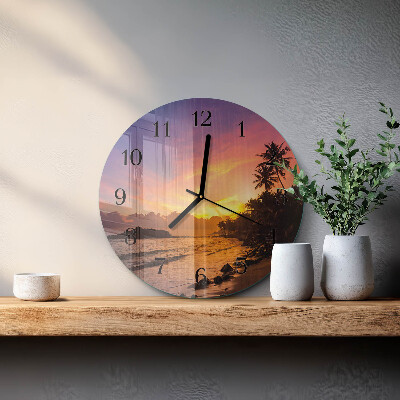 Reloj de pared redondo Atardecer