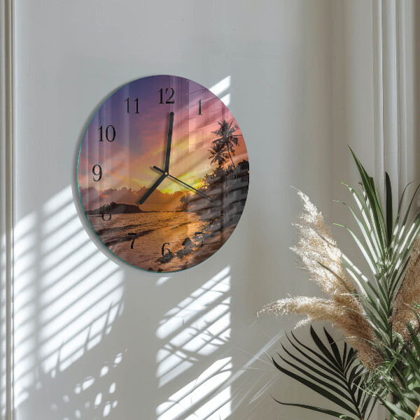 Reloj de pared redondo Atardecer