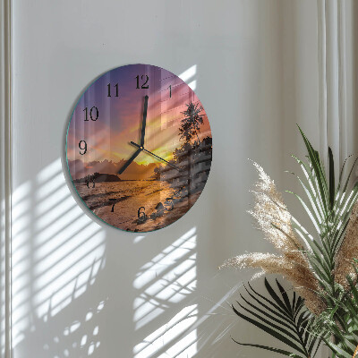 Reloj de pared redondo Atardecer