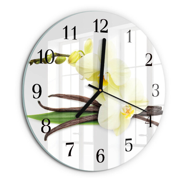 Reloj de pared redondo Orquídea de vainilla