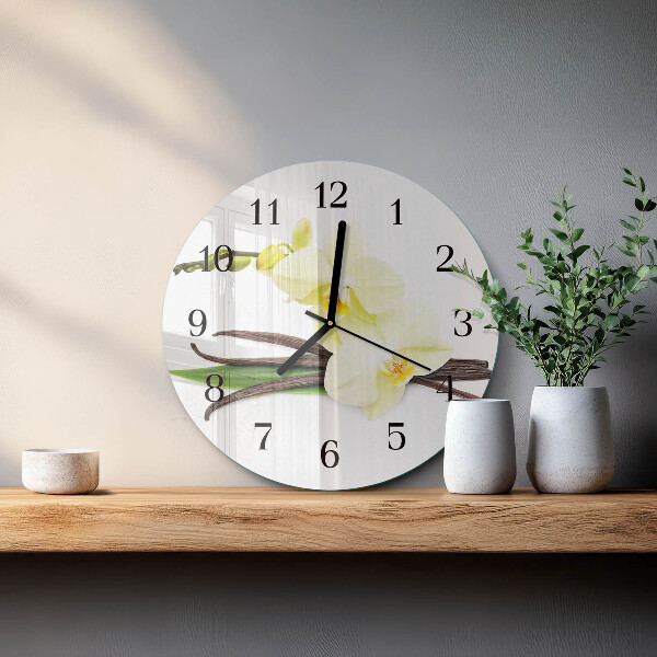 Reloj de pared redondo Orquídea de vainilla