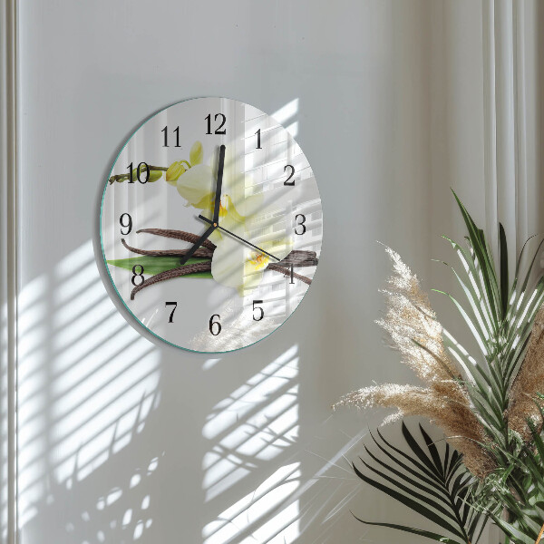 Reloj de pared redondo Orquídea de vainilla