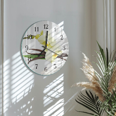 Reloj de pared redondo Orquídea de vainilla