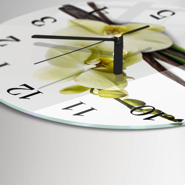 Reloj de pared redondo Orquídea de vainilla
