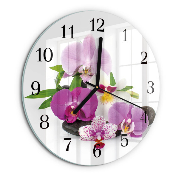 Reloj de pared redondo Orquídea