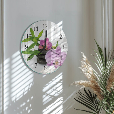 Reloj de pared redondo Orquídea
