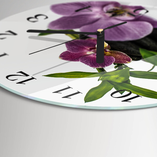 Reloj de pared redondo Orquídea