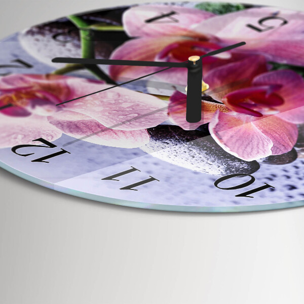 Reloj de pared redondo Orquídea