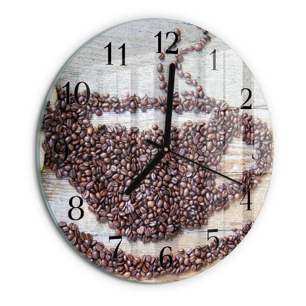 Reloj de pared redondo Granos de café