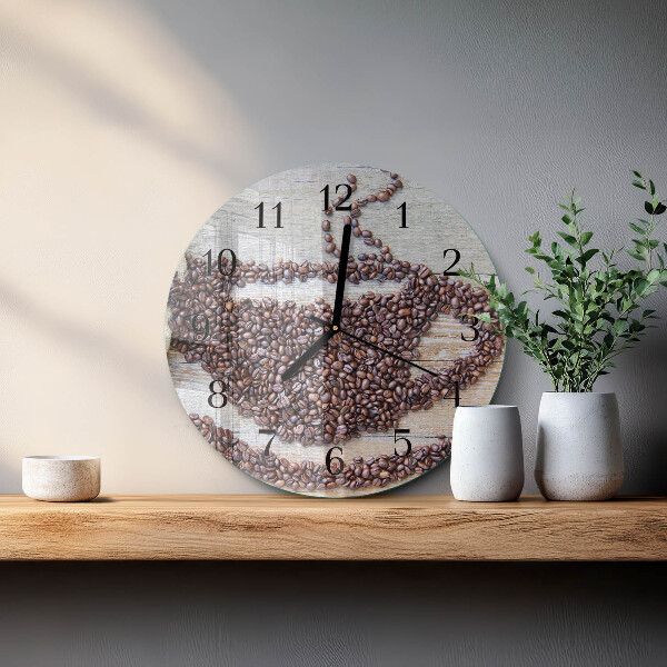 Reloj de pared redondo Granos de café