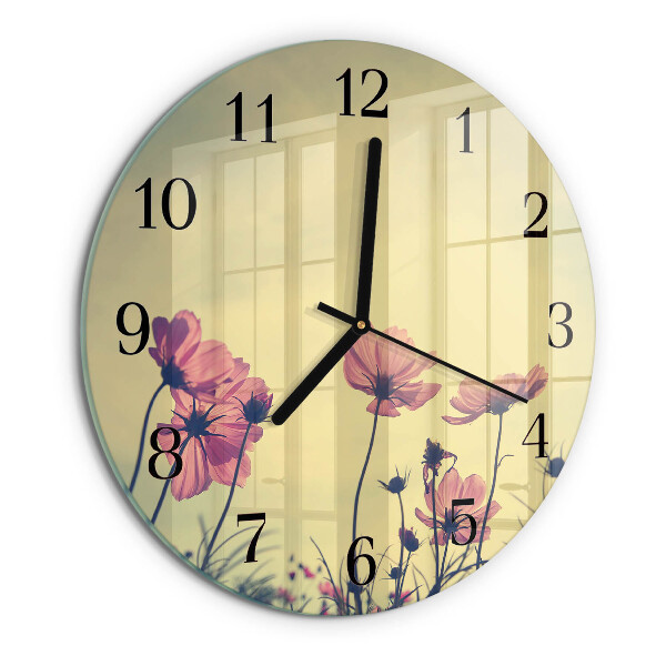 Reloj de pared redondo Flores