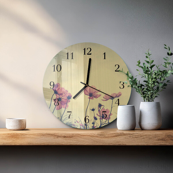 Reloj de pared redondo Flores