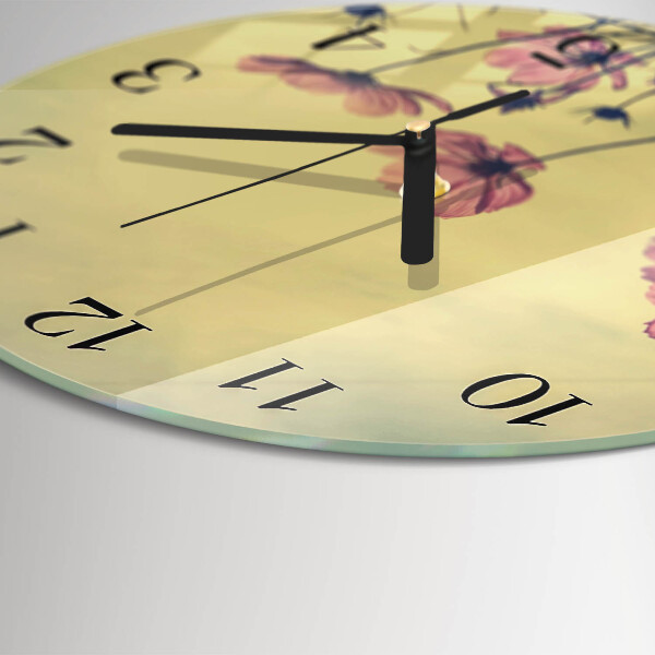 Reloj de pared redondo Flores