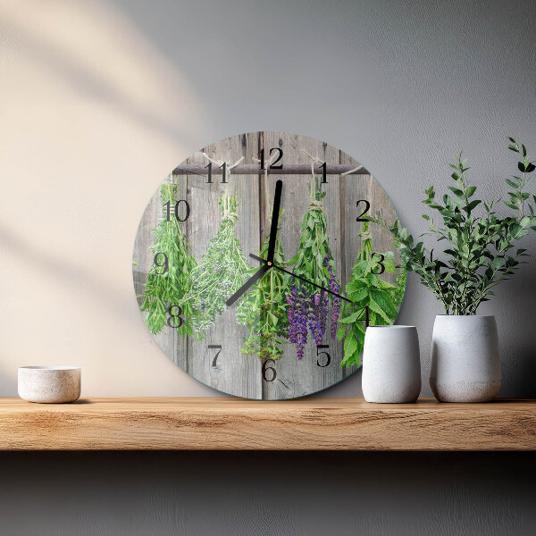 Reloj de pared redondo Hierbas