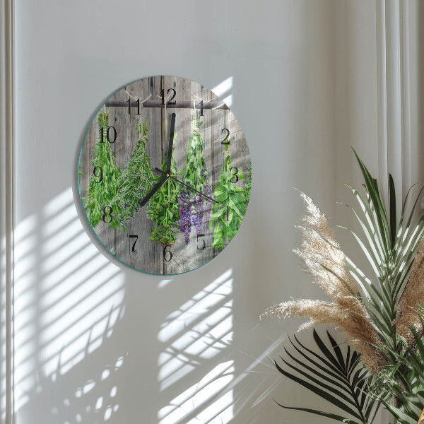 Reloj de pared redondo Hierbas