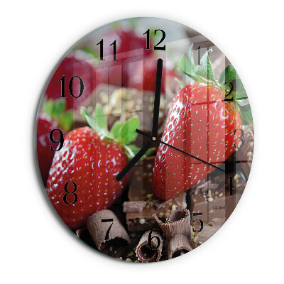 Reloj de pared redondo fresas