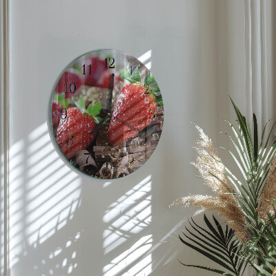 Reloj de pared redondo fresas