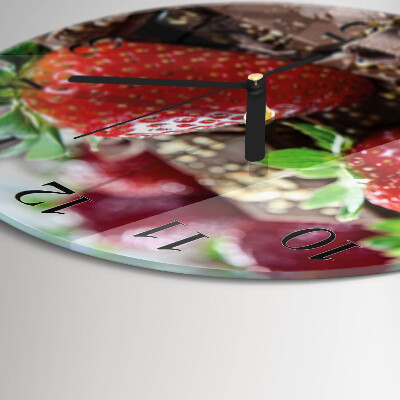 Reloj de pared redondo fresas