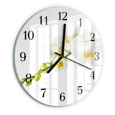Reloj de pared redondo Orquídea