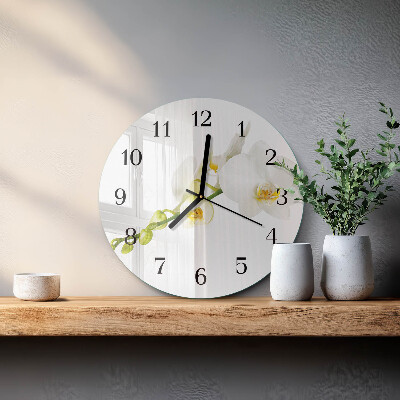 Reloj de pared redondo Orquídea