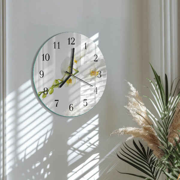 Reloj de pared redondo Orquídea