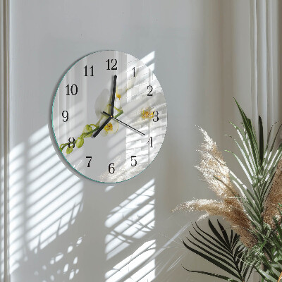 Reloj de pared redondo Orquídea