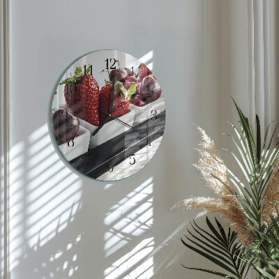 Reloj de pared redondo fresas