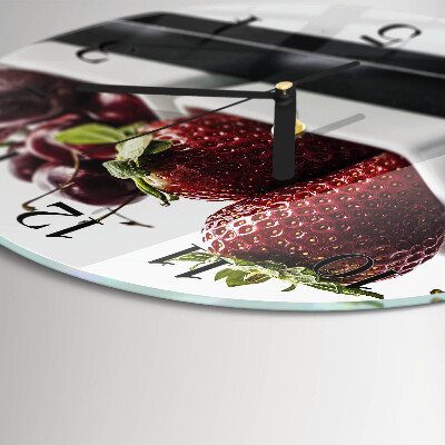 Reloj de pared redondo fresas