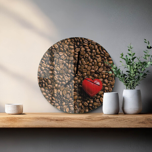 Reloj de pared redondo Granos de café