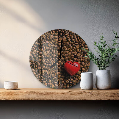 Reloj de pared redondo Granos de café