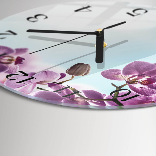 Reloj de pared redondo Orquídea
