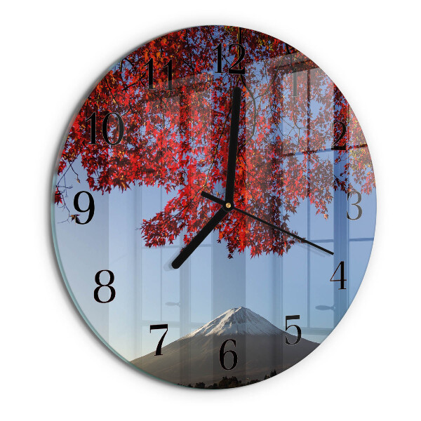 Reloj de pared redondo Hojas de montaña