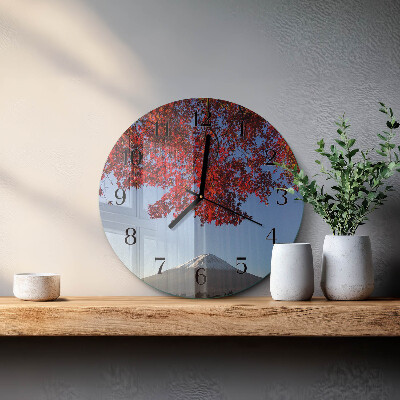Reloj de pared redondo Hojas de montaña