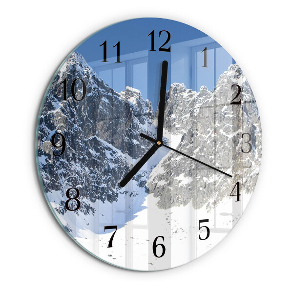 Reloj de pared redondo Invierno en las montañas