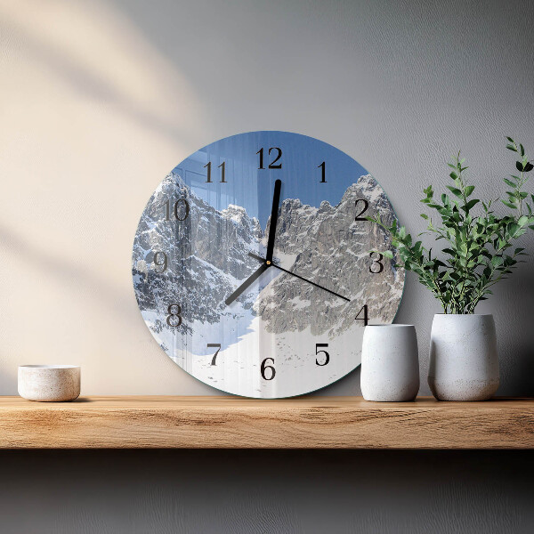 Reloj de pared redondo Invierno en las montañas