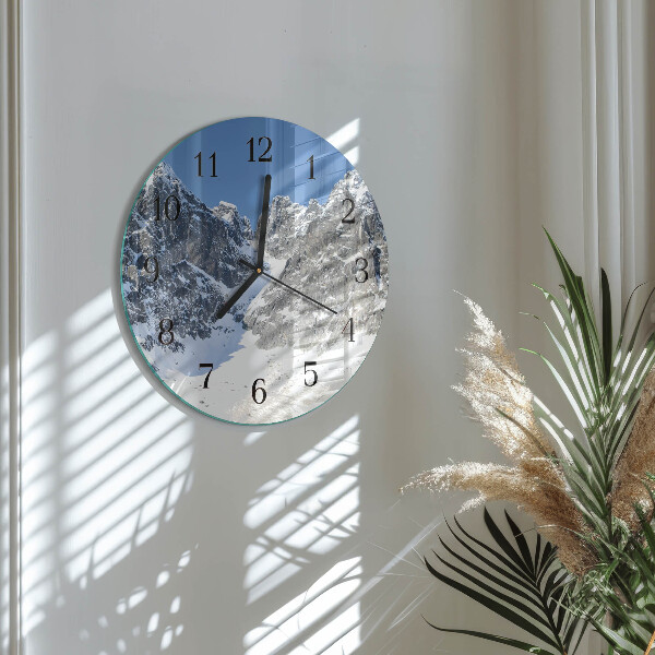 Reloj de pared redondo Invierno en las montañas