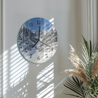 Reloj de pared redondo Invierno en las montañas