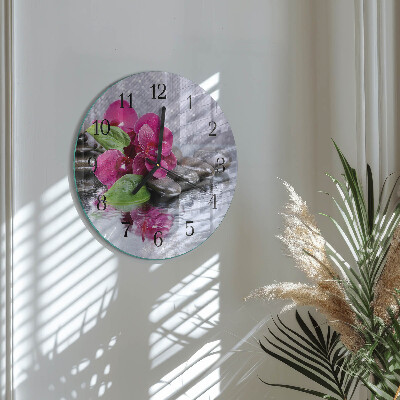 Reloj de pared redondo Orquídea