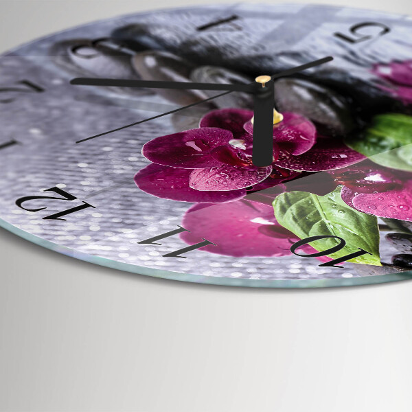 Reloj de pared redondo Orquídea