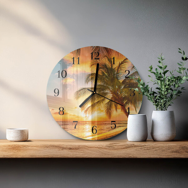 Reloj de pared redondo Atardecer