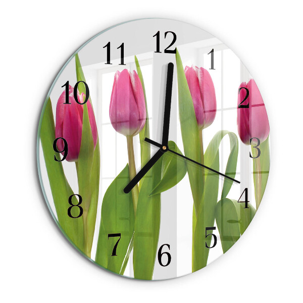 Reloj de pared redondo tulipanes