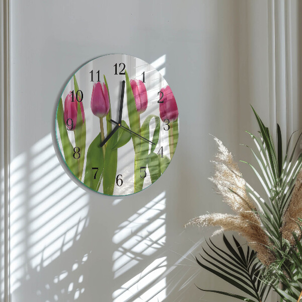 Reloj de pared redondo tulipanes
