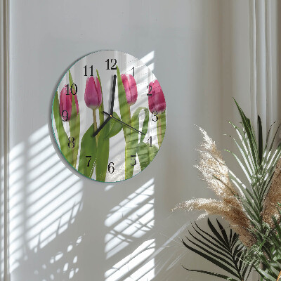 Reloj de pared redondo tulipanes