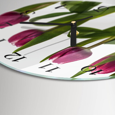 Reloj de pared redondo tulipanes